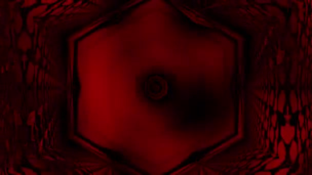 Dark Red Rotation Animation Kaleidoscope Rendering Abstract Background — Stock Video