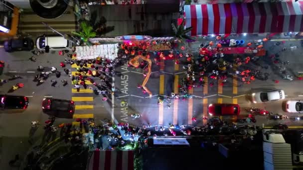 Georgetown Penang Malaisie Fév 2023 Vue Aérienne Vibrant Spectacle Danse — Video
