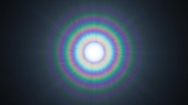 光晕彩虹圆形晶状体耀斑 2D计算机渲染动画 — 图库视频影像