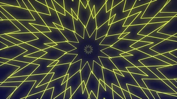 Repetido Amarelo Multiponto Estrela Forma Looping Animação Fundo Renderização Computadores — Vídeo de Stock