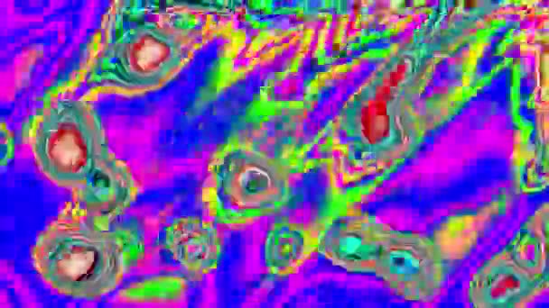 快速运动五彩斑斓轮廓形状噪音抽象背景 2D计算机渲染 — 图库视频影像