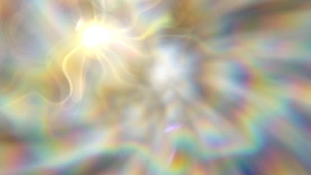 渦巻き光フレアクロマスパイラル虹リングの背景 2Dコンピュータレンダリングモーショングラフィック — ストック動画