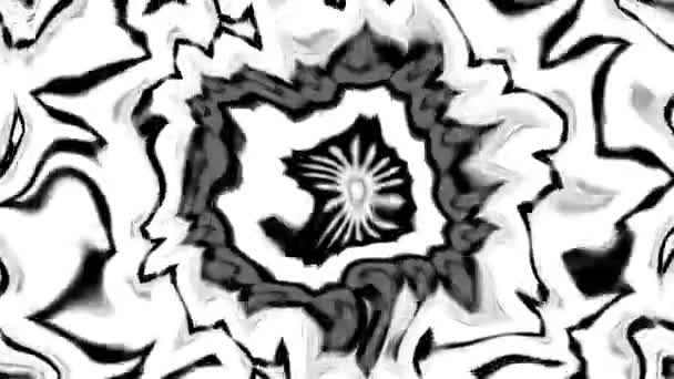 Etching Monochrome Swirl Pattern Hypnotic Background Computer Rendering Motion Graphic — Stock Video