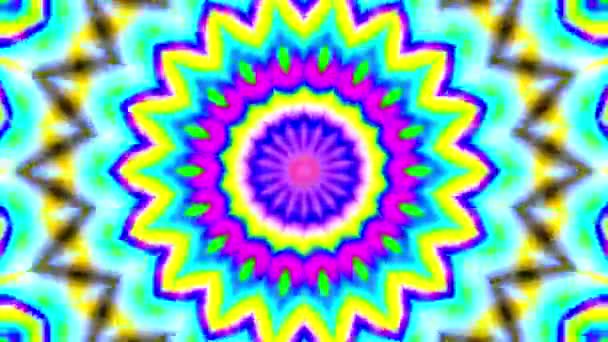 Color Pastel Colorido Patrón Floral Fondo Caleidoscópico Circular Representación Por — Vídeo de stock