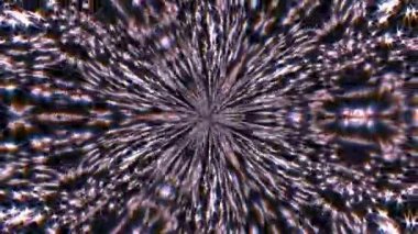 Kaleydoskop kıvrımlı hipnotik kaos yansıması. 2B bilgisayar oluşturma şablonu