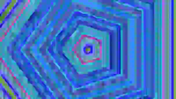 Animazione Caleidoscopica Forma Pentagono Geometria Rapida Modello Rendering Del Computer — Video Stock