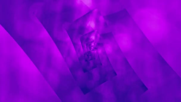 Фиолетовый Цвет Прямоугольной Бесконечной Анимацией Формы Зума Рендеринг Абстрактного Фона — стоковое видео
