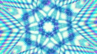 Mavi warp prizması kroma kaleydoskop geometri arka planı. 2B biçimlendirme soyut deseni