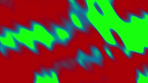 Зеленый Красный Фрактальные Волны Искривления Потока Рендеринг Абстрактного Шаблона — стоковое видео