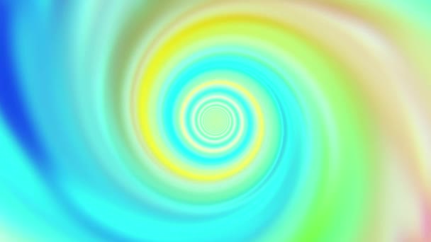 一个带有蓝色中心的彩色螺旋设计的特写镜头 2D渲染抽象模式 — 图库视频影像