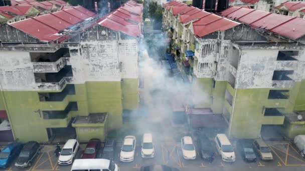 Букіт Мертаям Пенанг Малайзія Квітня 2023 Повітряний Вид Комарів Туманно — стокове відео