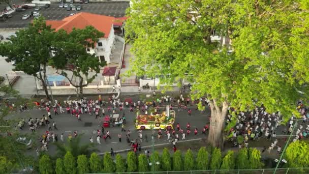 Georgetown Penang Malajzia Május 2023 Drone Shot View Buddhista Megy — Stock videók
