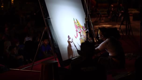Bertam Penang Malaysia Maj 2023 Traditionell Wayang Kulit Marionett Skuggföreställning — Stockvideo