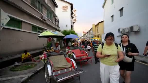 Georgetown Penang Malásia Jul 2023 Movimento Lento Direção Penang Tradicional — Vídeo de Stock