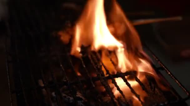 Főzőszén Előkészítés Égető Tüze Grillezéshez — Stock videók