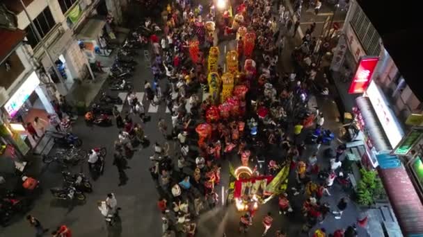 Джорджтаун Пенанг Малайзия Марта 2023 Года Группа Львов Танцует Улице — стоковое видео