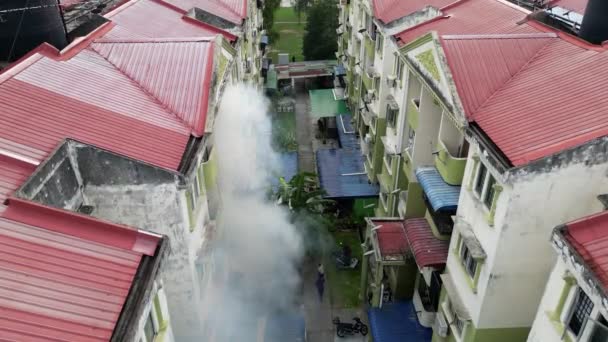 Kubang Semang Penang Malaysia Apr 2023 Aerial View Mosquitoes Fogging — Stock Video