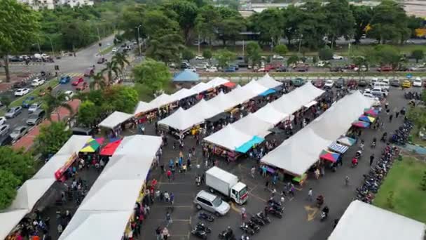 Kubang Semang Penang Malaisie Avril 2023 Vue Aérienne Marché Bazar — Video