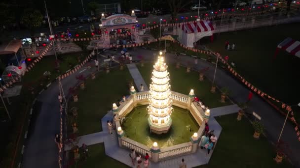Georgetown Penang Malajzia Május 2023 Légi Nyomkövető Pagoda Penang Buddhista — Stock videók