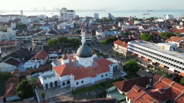 Georgetown Penang Malaisie Juin 2023 Vue Aérienne Tournante Masjid Kapitan — Video