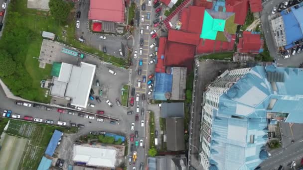 Cameron Highlands Pahang Malásia Jun 2023 Aerial Descendo Brinchang Ocupado — Vídeo de Stock
