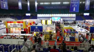 Bayan Lepas, Penang, Malezya - 25 Haziran 2023: Spice Arena 'da Halal ürün sergisi