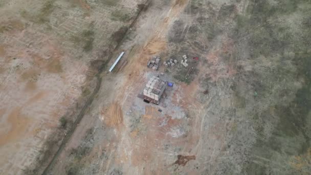 上から撮影した遠隔地の建設現場 — ストック動画