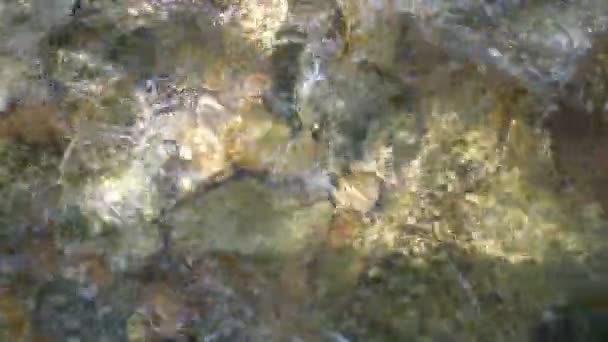 Suyun Cazibesi Kayalık Yüzeyle Zarif Bir Şekilde Etkileşime Girer — Stok video