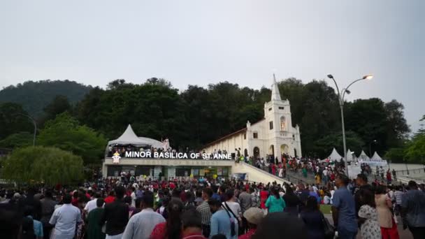 Bukit Mertajam Penang Malaysia Jul 2023 Crowd People Standing Front — Stock Video