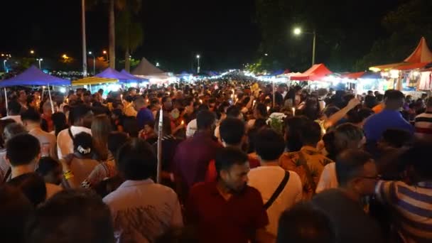 Bukit Mertajam Penang Malajsie Července 2023 Živý Noční Trh Osvětlenými — Stock video