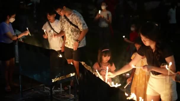Bukit Mertajam Penang Malaysia Jul 2023 Candlelight Devotion Anne Festival — Stock Video
