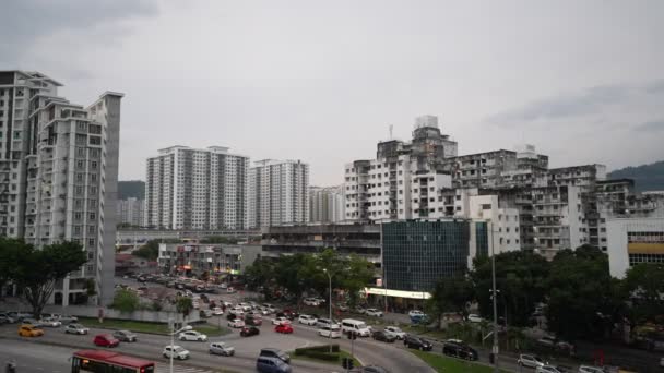 Bayan Lepas Penang Malásia Ago 2023 Rua Movimentada Cidade Cheia — Vídeo de Stock