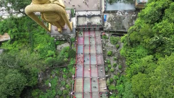 Batu Caves Selangor Maleisië Nov 2023 Luchtfoto Perspectief Benadrukt Spirituele — Stockvideo