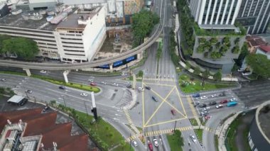 Bukit Bintang, Kuala Lumpur, Malezya - 18 Kasım 2023: İHA görüşü Jalan imbi 'den bukit bintang' a taşındı