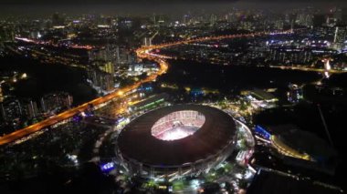 Bukit Jalil, Kuala Lumpur, Malezya - 22 Kasım 2023: Coldplay konserinde Bukit Jalil stadyumunun havadan görünüşü