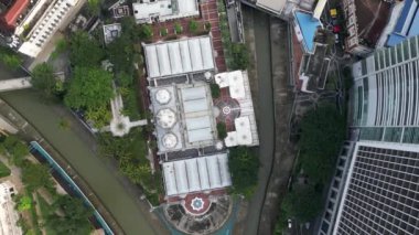 Bukit Bintang, Kuala Lumpur, Malezya - 07 Aralık 2023: Havadan Bakış Masjid Jamek