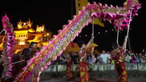 Butterworth Penang Malezja Grudnia 2023 Dragon Dance Motion Temple Night — Wideo stockowe