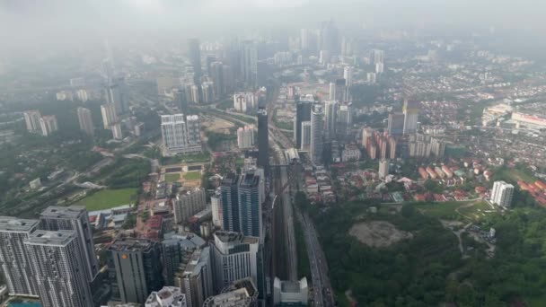 Bukit Bintang Kuala Lumpur Malaysia Dec 2023 Flygfoto Bangsar Lrt — Stockvideo