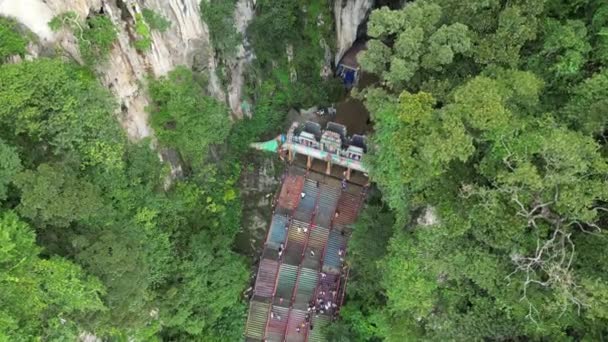 Batu Mağaraları Selangor Malezya Kasım 2023 Batu Mağaralarının Dikey Görkemli — Stok video