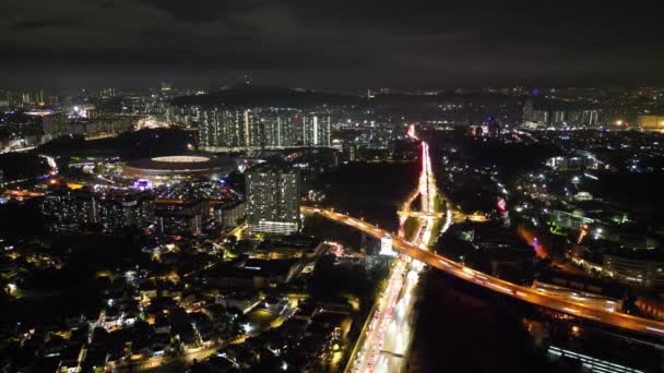 Bukit Jalil Kuala Lumpur Malaysia Nov 2023 Car Light Trails — Stock Video