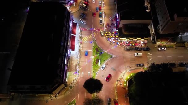 Bukit Bintang Kuala Lumpur Malezya Aralık 2023 Araç Işıkları Brickfields — Stok video