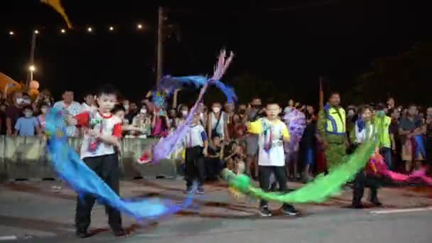 Butterworth Penang Malásia Dec 2023 Grupo Crianças Executam Dança Dragão — Vídeo de Stock