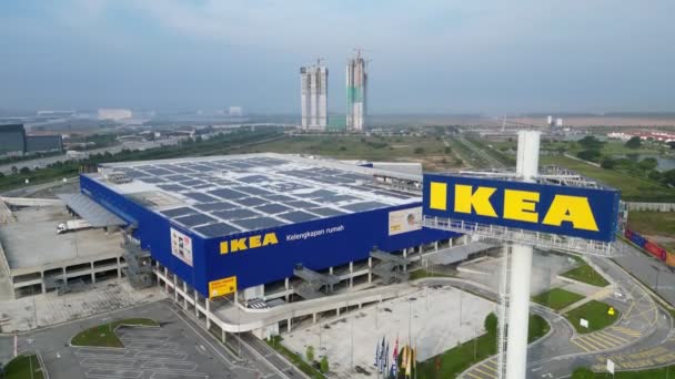 Batu Kawan Penang Malásia Setembro 2023 Placa Descendente Aérea Ikea — Vídeo de Stock