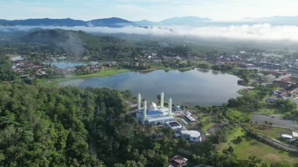 Serdang Kedah Malaysia Nov 2023 Moschee Aus Der Luft Steht — Stockvideo