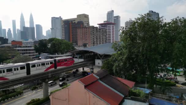 Bukit Bintang Kuala Lumpur Malaysia Dezember 2023 Einschienenbahn Aus Der — Stockvideo