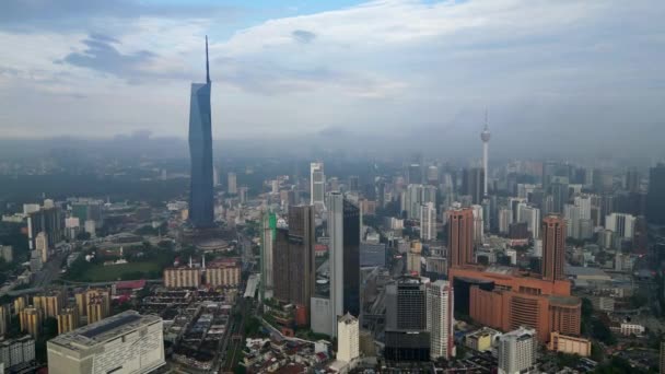 Bukit Bintang Kuala Lumpur Malaysia Dec 2023 Aerial Move Pnb — Stock Video