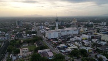 Alor Setar, Kedah, Malaysia - Jan 08 2024: Aerial shot of Alor Setar skyline featuring the tower.