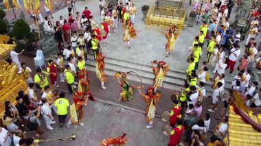 Raja Uda, Penang, Malaysia - Sep 21 2024: Guan Jiang Shou march in harmony during a Tow Boo Keong temple 50th anniversary