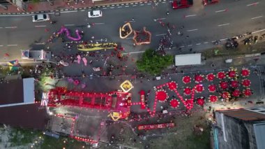 Bukit Mertajam, Penang, Malaysia - Feb 17 2024: A majestic dragon dance marks the celebration of the Jade Emperor Birthday celebration