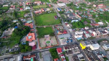 Batu Pahat, Johor, Malaysia - Jun 03 2024: A town view with a green park at Stadium Batu Pahat